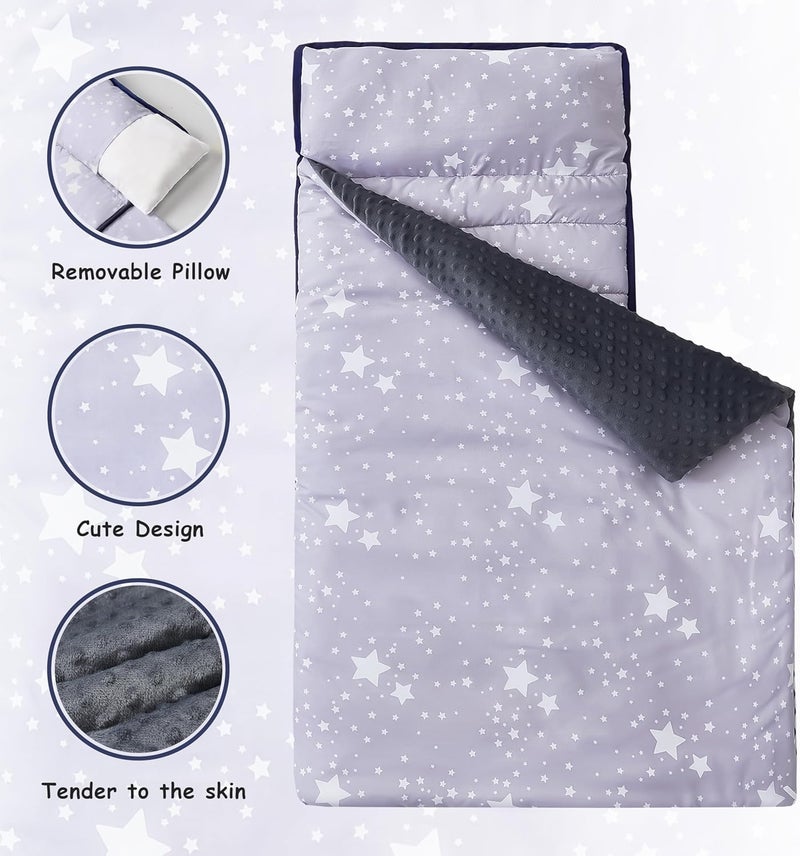 MORAIS Toddler Nap Mat with Pillow and Blanket, 52" x 20" Lightweight and Soft Nap Mat for Preschool, Daycare, Travel Sleeping Bags - Image 5